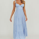 Neptune Cut Out Back A-Line Maxi Dress Blue