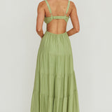 Neptune Cut Out Back A-Line Maxi Dress Sage