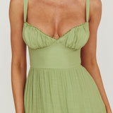 Neptune Cut Out Back A-Line Maxi Dress Sage