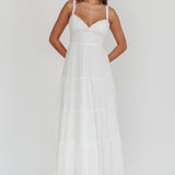 Neptune Cut Out Back A-Line Maxi Dress White