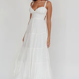 Neptune Cut Out Back A-Line Maxi Dress White