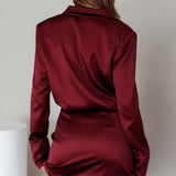 Lisbeth Collared Shirt Dress Burgundy