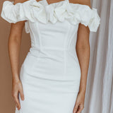 Always Yours Off-Shoulder Mini Dress White