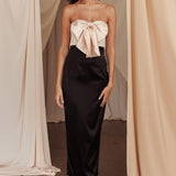 Coquette Bow Bust Midi Dress Blush