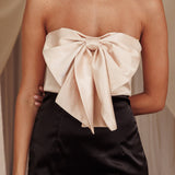 Coquette Bow Bust Midi Dress Blush