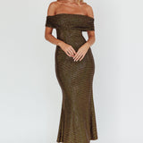 Kailey Off-Shoulder Maxi Dress Spangle Black