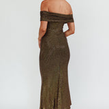 Kailey Off-Shoulder Maxi Dress Spangle Black