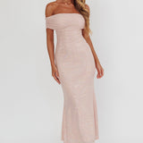 Kailey Off-Shoulder Maxi Dress Spangle Blush