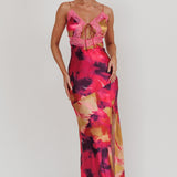 Saga Bust Keyhole Satin Maxi Dress Purple