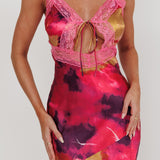 Saga Bust Keyhole Satin Maxi Dress Purple