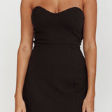 Ginger Strapless Sweetheart Mini Dress Black