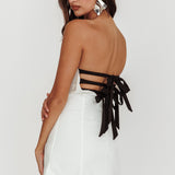 Ginger Strapless Sweetheart Mini Dress Off White