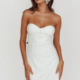Ginger Strapless Sweetheart Mini Dress Off White