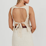 Lyre Song Backless Sleeveless Top Stone
