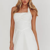 Jovial Halterneck Mini Dress White