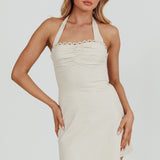 Jovial Halterneck Mini Dress Stone