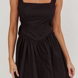 Irenic Bow Flare Mini Dress Black
