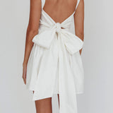 Irenic Bow Flare Mini Dress White