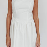 Irenic Bow Flare Mini Dress White
