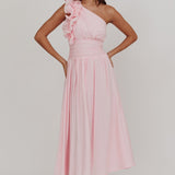 Antheia One-Shoulder Maxi Dress Baby Pink