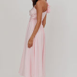 Antheia One-Shoulder Maxi Dress Baby Pink