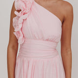 Antheia One-Shoulder Maxi Dress Baby Pink