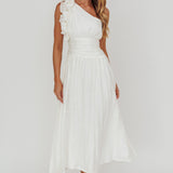 Antheia One-Shoulder Maxi Dress White