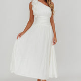 Antheia One-Shoulder Maxi Dress White
