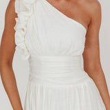Antheia One-Shoulder Maxi Dress White