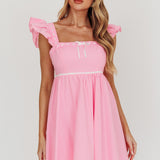 Angels Harp Babydoll Mini Dress Light Pink