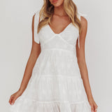 Ardent Tied Shoulder Mini Dress White