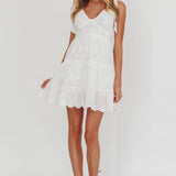 Ardent Tied Shoulder Mini Dress White