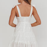 Ardent Tied Shoulder Mini Dress White