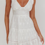 Ardent Tied Shoulder Mini Dress White