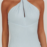 Oracle Halterneck Midi Dress Blue