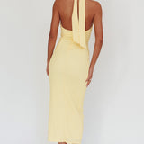 Oracle Halterneck Midi Dress Lemon