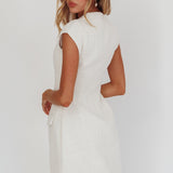 Aristos Cap Sleeve Mini Dress Tweed Cream