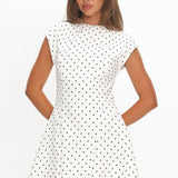Aristos Cap Sleeve Mini Dress Polka Dot White