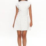 Aristos Cap Sleeve Mini Dress Polka Dot White