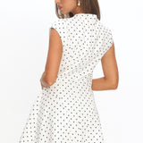 Aristos Cap Sleeve Mini Dress Polka Dot White
