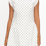Aristos Cap Sleeve Mini Dress Polka Dot White