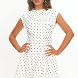 Aristos Cap Sleeve Mini Dress Polka Dot White