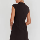 Aristos Cap Sleeve Mini Dress Black