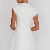 Aristos Cap Sleeve Mini Dress Off White
