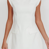 Aristos Cap Sleeve Mini Dress Off White