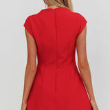 Aristos Cap Sleeve Mini Dress Red