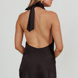 Lyons High Halter Neck Mini Dress Black