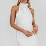 Lyons High Halter Neck Mini Dress White