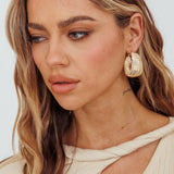 Laureen Ribbed Hoop Earrings Gold