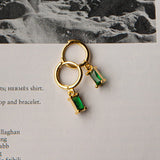 April Diamante Drop Hoop Earrings Teal